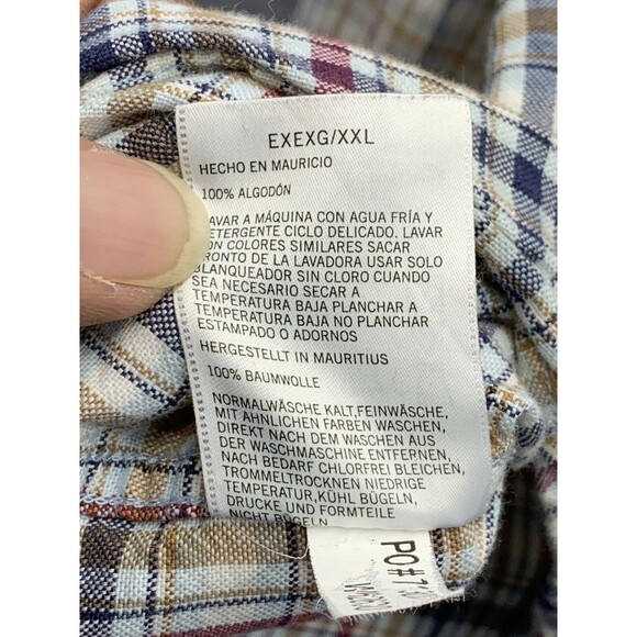 Nautica Button Down Shirt Men's Plaid 100% Cotton Long Sleeve Size XXL - Picture 14 of 15